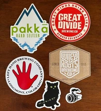 SIX (6) Colorado Craft Beer Stickers ~ Please Read Item Description