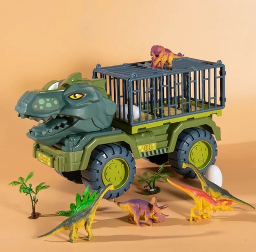 Kids Dinosaur Truck Toy With Dinosaur Figures And Accessories - Large - Picture 2 of 5