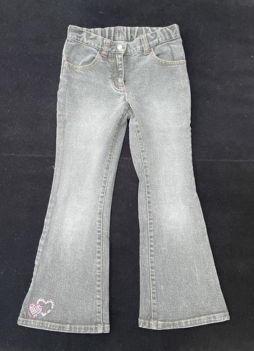 Gymboree Girls Black Jeans w/Heart Pockets Embellishments Size 7 Adjustable - Picture 1 of 6