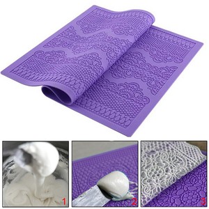 Lace-Silicone-Mold-Mould-Sugar-Craft-Fondant-Mat-Cake-Decorating-Baking-Tool-New