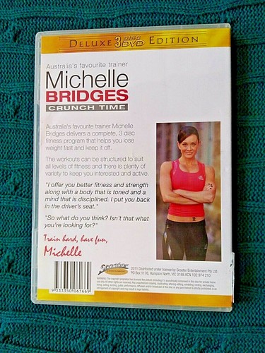 MICHELLE BRIDGES CRUNCH TIME – DVD, 3-DISC SET- R-ALL- LIKE NEW- FREE POSTAGE - Picture 2 of 2