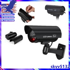 Surveillance Security Flashing LED Light CCTV Dummy Camera Fake Monitor IP54