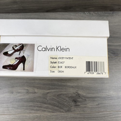 Zapatos de tacón Calvin Klein Jocey rojo oscuro charol Mary Jane talla 8M E3407 - Imagen 9 de 9