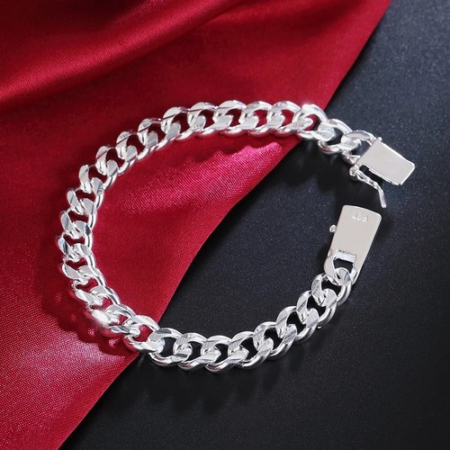 2025 Thick Cuban Link 925 Sterling Silver Bracelet – Unisex Jewelry man & women - Picture 14 of 24