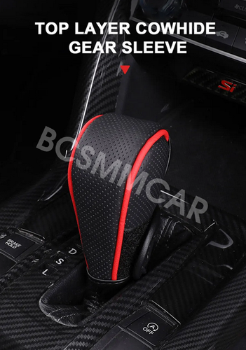 Car Gear Shift Collars Knob Cover Genuine Sleeve Leather Protector Accessories - Bild 8 von 24