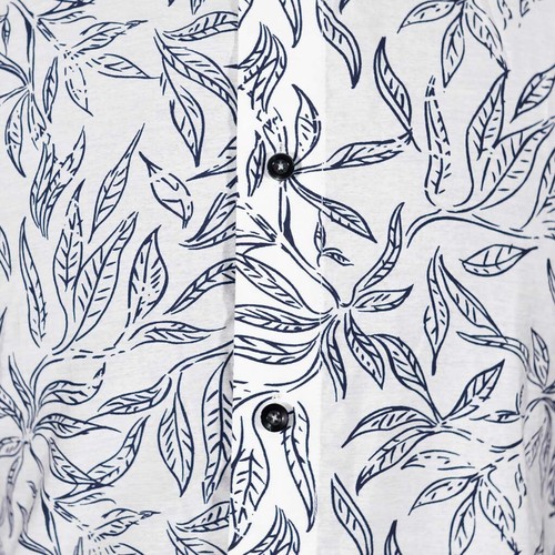 Herren Hawaii Hemd Large weiß blau Blumen Knopfleiste Freizeit Strand Tropical - Bild 5 von 9