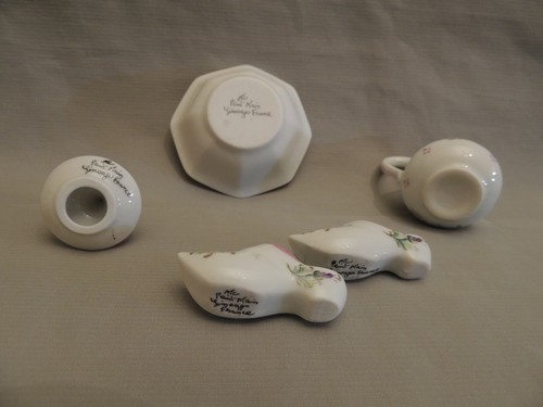 Limoges vintage 5 porcelain decorative miniatures Peint Main France - Picture 3 of 10
