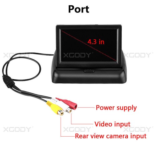 ESSGOO Klappbar Monitor KFZ Auto Funk Kabellos HD Rückfahrkamera Nummernschild - Bild 10 von 12