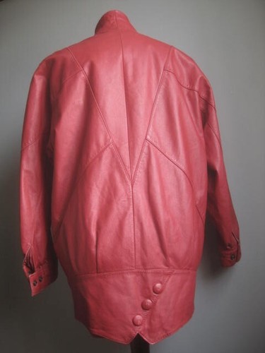 CHAQUETA DE CUERO ROJA VINTAGE NEW WAVE 10 AÑOS 90 80 WILSONS THINSULATE parka cálida - Imagen 11 de 21