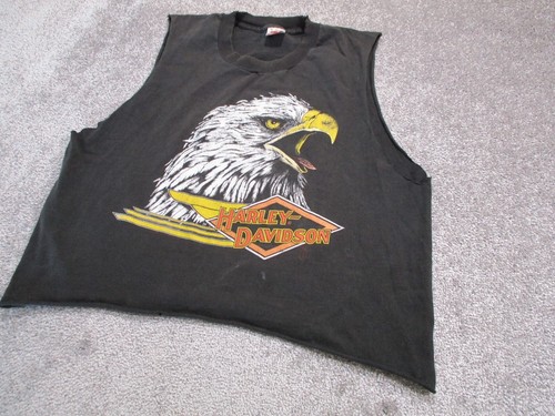 VINTAGE Harley Davidson Shirt Chopped Mens XL Extra Large Eagle 90s 22x21 - Picture 3 of 12