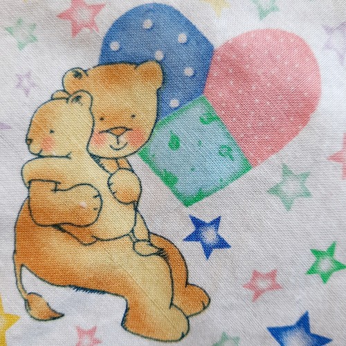 Kathy Heck Baby Love Fabric 43" x 60" Adult and Baby Animals Hearts and Stars - Picture 5 of 10