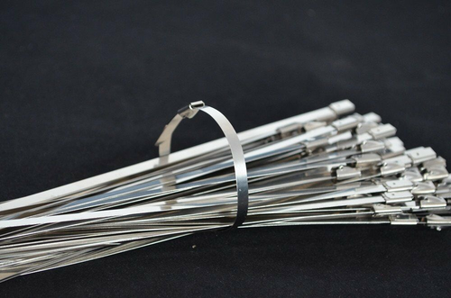 100Pcs Chrome 6" Stainless Steel Header Wrap Straps Self Locking Cable Tie #U YG - Picture 4 of 4