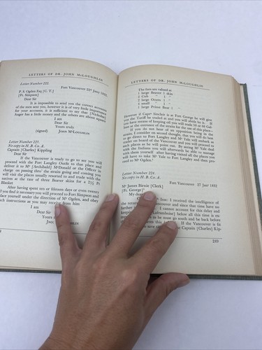 SIGNED Letters of Dr. John McLoughlin, Written At Fort Vancouver, 1829-1932 1948 - Picture 18 of 24