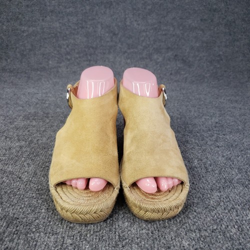 Rag & Bone Calla Wedge Sandals Women Size US 8 EU 38 Beige Espadrille Dune Suede - Picture 2 of 16
