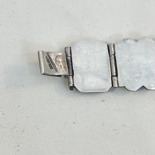 Pulsera de ónix negro vintage de plata de ley de México 54 g 6,5" - Imagen 22 de 22