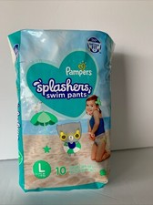 Pampers Splashers Large 10 Ct Disposable Swim Pants 31 Pounds Diaper Size 5-6