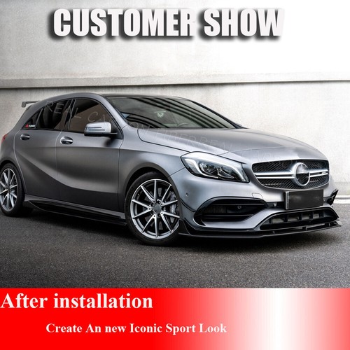 For Mercedes A45 W176 Hatchback 2016-2018 REAL CARBON Front Bumper Lip Spoiler - Picture 6 of 13