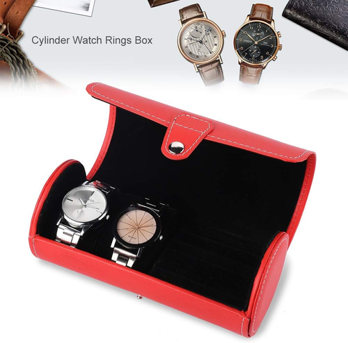 Custodia per Orologi E Gioielli, Porta Rotolo in PU, Scatola Regalo per Anelli E - Foto 5 di 9
