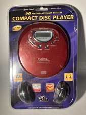 Vintage NOS Lenoxx Sound CD-85 Burgundy Compact CD Player w/ Deluxe Headphones