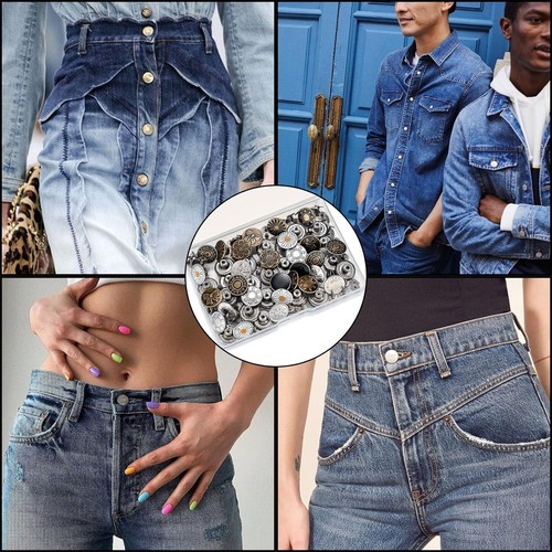 50PCS Replacement Buttons, 17mm No Sew Reusable Jeans Pants Button Tightener - Picture 5 of 7