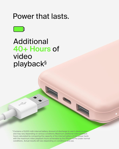 Belkin 10000Mah Portable Power Bank, 10K USB-C Portable Charger with 1 USB-C Por - Picture 3 of 12