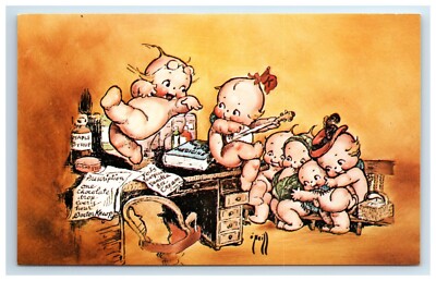 Postcard Repro by Florence Baker Kewpieville Art of Rose O'Neill Family Doctor