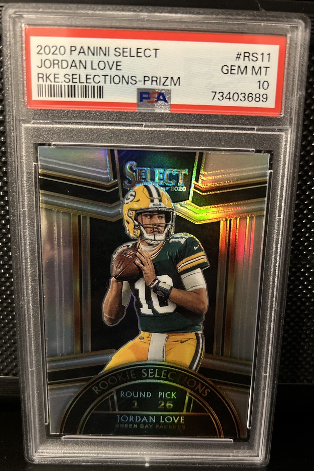 2020 Select Jordan Love Rookie Selections Silver Prizm #RS-11 PSA 10 Gem Mint RC