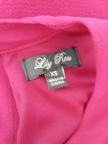 LILY ROSE Women's XS Fuchsia Cold Shoulder Blouse Top Shirt - Picture 6 of 7