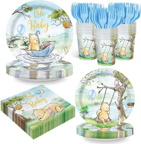 120 Stück Winnie Teller Babyparty Pooh Servietten Klassisch Bär Deko Papier... - Bild 1 von 4
