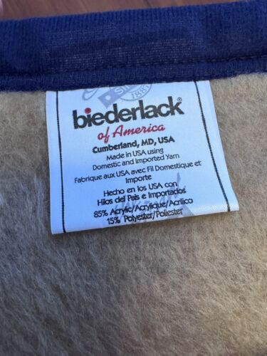 Vintage Biederlack Double sided reversible Aztec Print Blanket 80s 90s - Picture 3 of 10