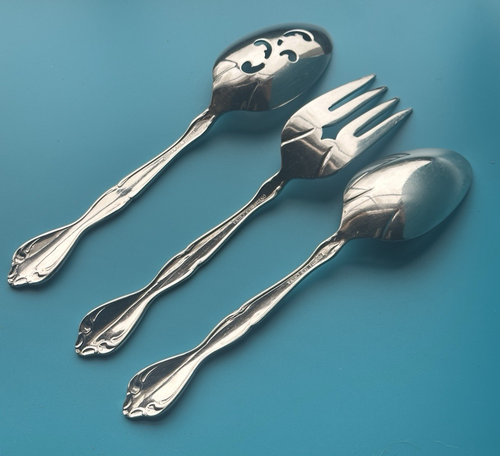 Oneida Cantata 3-Piece Glossy Hostess Serving Set Stainless Flatware 18/8 China - Picture 5 of 7