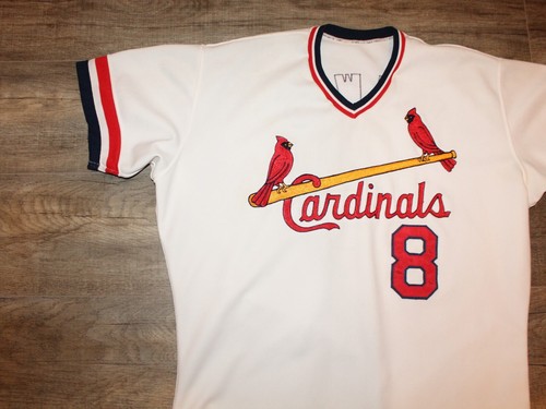 St. Louis Cardinals Johnny Lewis 1986 Rawlings Game Used MLB Baseball Jersey 48 - Picture 7 of 9