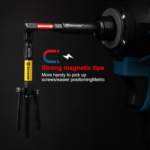 Hex Bit Set, S2 Alloy Steel Allen Wrench Drill Bit Set with Magnetic Tips, 1/4 H - Picture 4 of 9