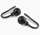 Alcott Hill Pepin Metal Hook And Resin Finial Curtain Holdback Black  (Set of 2)