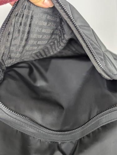 Steve Madden Bqueens Black Quilted Large Backpack Diaper Bag Pockets - Picture 5 of 13