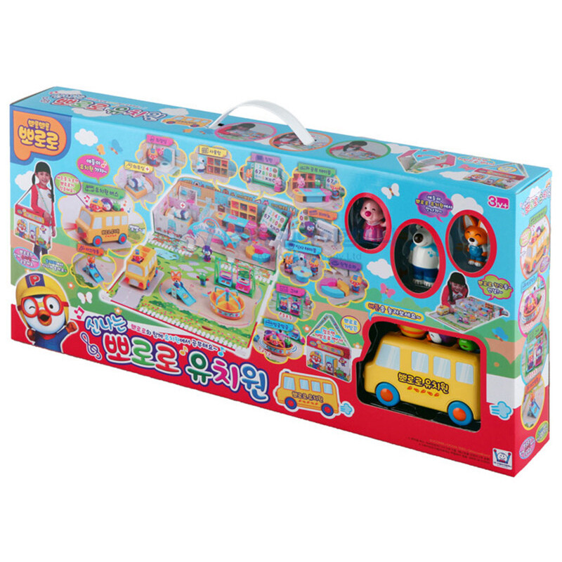 Pororo KINDERGARTEN Playground play set school bus Figures Toy - Main Image