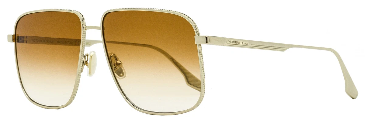Victoria Beckham Gold Sunglasses Authentic NWT Metal Pilot Sunglass In Gold Blue – Victoria Beckham main image 3