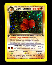 2000 Pokemon DARK DUGTRIO Team Rocket 1ST EDITION HOLO Foil Rare Card 6/82 SWIRL