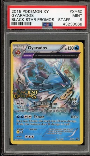 Pokemon Gyarados Ancient Origins STAFF Prerelease Promo XY60 PSA 9 Mint