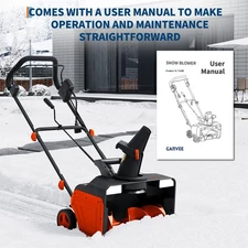 20" Electric Snow Blower ,Corded Snow Blower ,25FT Throwing Distance w/LED Light