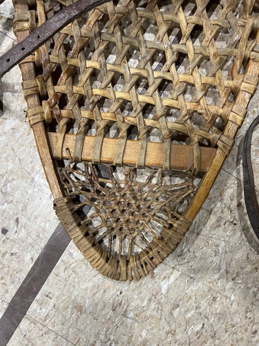 Vintage Faber Safesport 12x26 Schneeschuhe Canada Rohhaut Gurtband Lederbindung - Bild 11 von 23