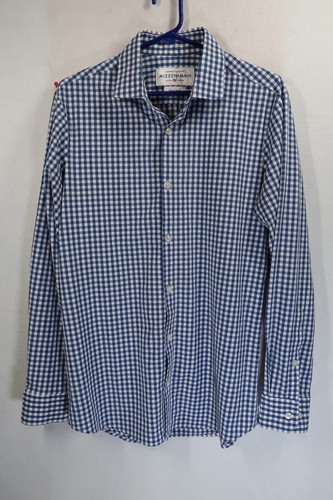 Mizzen+Main Leeward Shirt Mens Medium Blue Plaid (FLAW READ) Long Sleeve - Picture 4 of 11