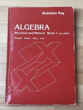 Vintage Algebra Structure and Method Book 1 Solution Key Dolciani New Edition