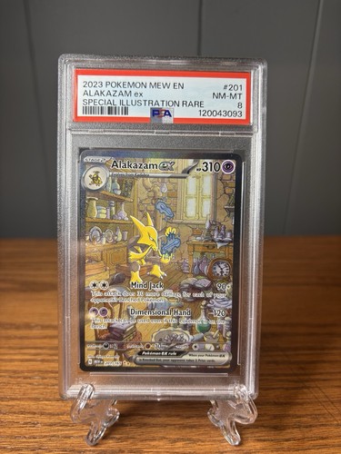 PSA 8 NM Alakazam ex 201/165 Sv: Scarlet & Violet 151 Holo Pokémon Karte