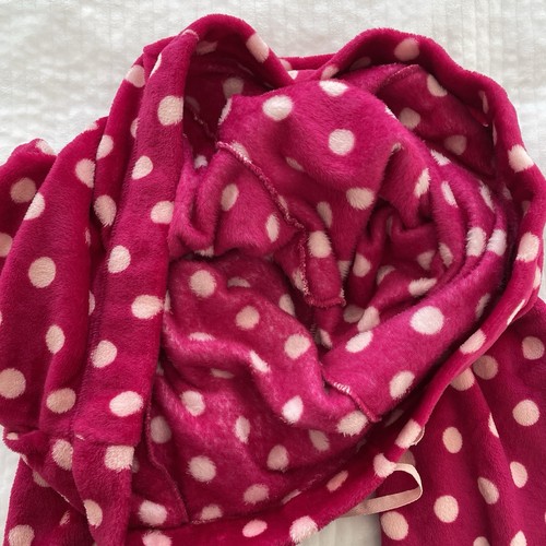 Rosa gepunktete Fleece Pyjamahose Plüsch gemütliche Lounge Jogginghose Damen Übergröße 3X - Bild 8 von 13