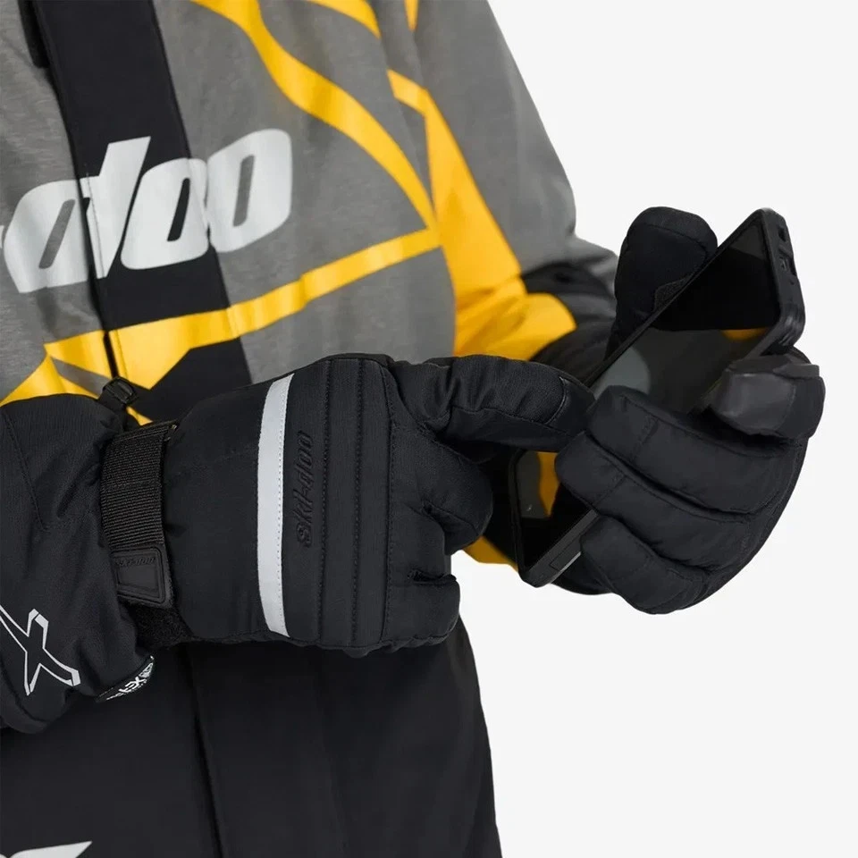 Guantes de moto de nieve de nailon Ski-Doo para hombre X-Team a prueba de agua/viento cálidos negros 3XL NUEVOS Foto 2 de 4