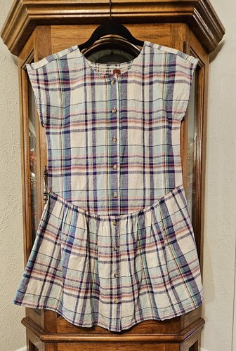 NWT Tea Collection Linen Smocked Button Dress Size 10 for Girls