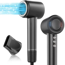 High-Speed Hair Dryer W/ Diffuser Negative Ions Magnetic Nozzle 1400W Brushless