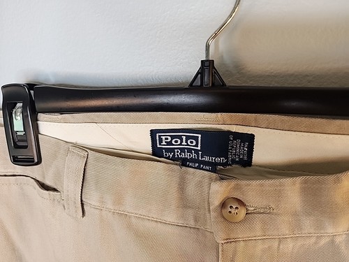Pantalones Polo Ralph Lauren Philip de Colección Para Hombre Pantalones Polo Chino Beige Tostado Talla 38x30 - Imagen 3 de 15