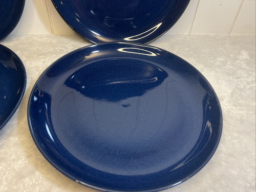 Crate & Barrel Set Of 4 Dinner Plates “Coast” Navy Blue Ceramic 11.25” EUC HTF! - Picture 5 of 12